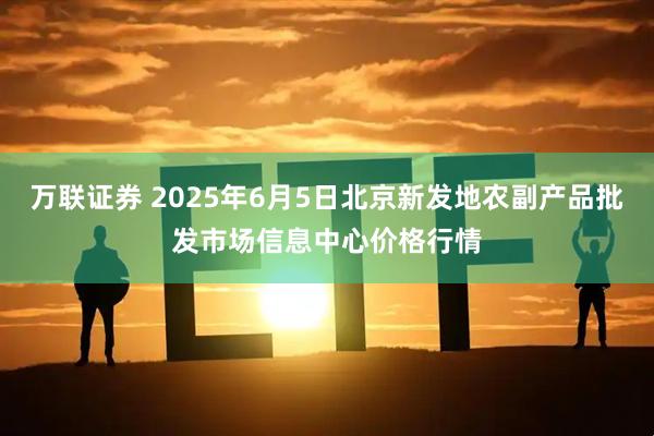 万联证券 2025年6月5日北京新发地农副产品批发市场信息中心价格行情